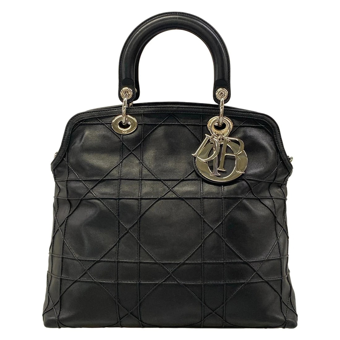 DIOR/CHRISTIANDIOR GRANVILLE BLACK LEATHER HANDBAG: DIOR/ChristianDior Granville Black Leather Handbag Brand: DIOR/ChristianDior Type/Style: Handbag Material: Exterior Material Leather Color: Exterior Color Black Size: Height : 12.2 inch (31 cm) Width 