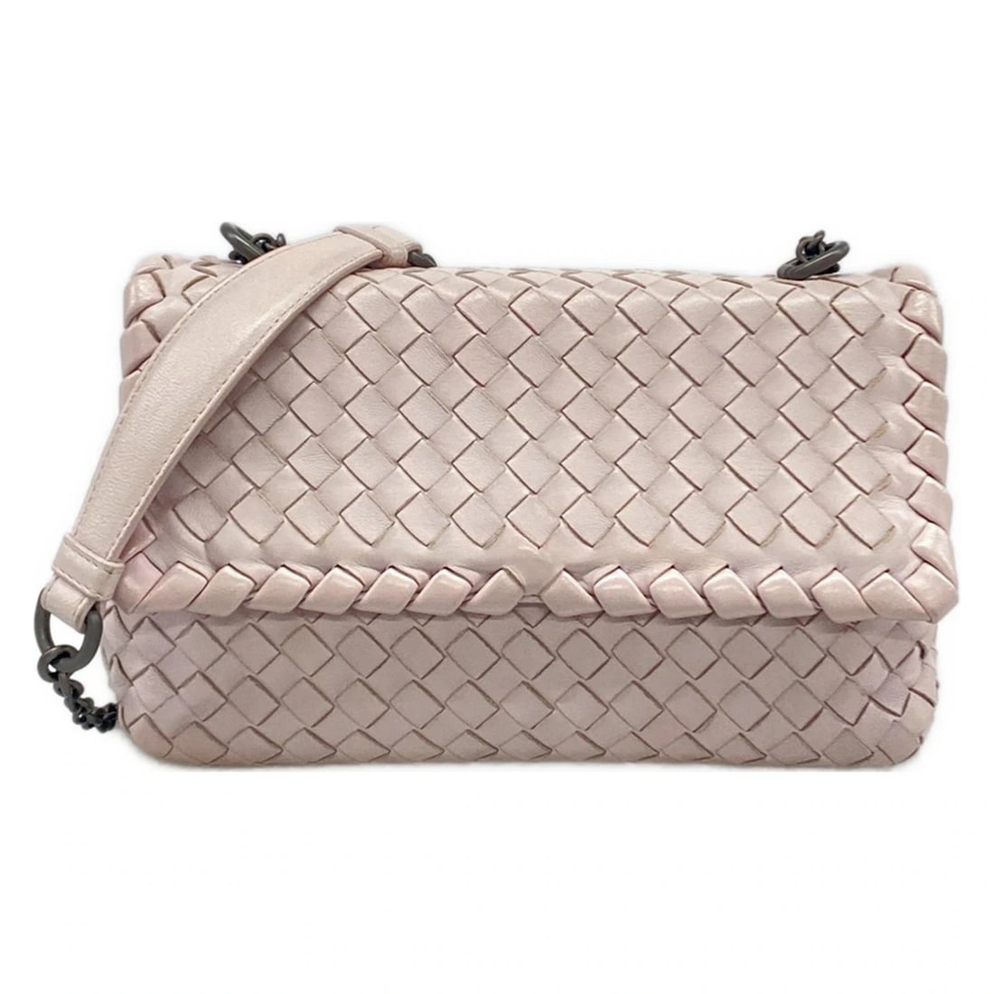 BOTTEGA VENETA OLYMPIA BAG LIGHT PURPLE LEATHERSHOULDER BAG: BOTTEGA VENETA Olympia Bag Light Purple LeatherShoulder Bag Brand: BOTTEGA VENETA Type/Style: Shoulder Bag Material: Exterior Material Leather Color: Exterior Color Light Purple Size: Height : 5.51 in