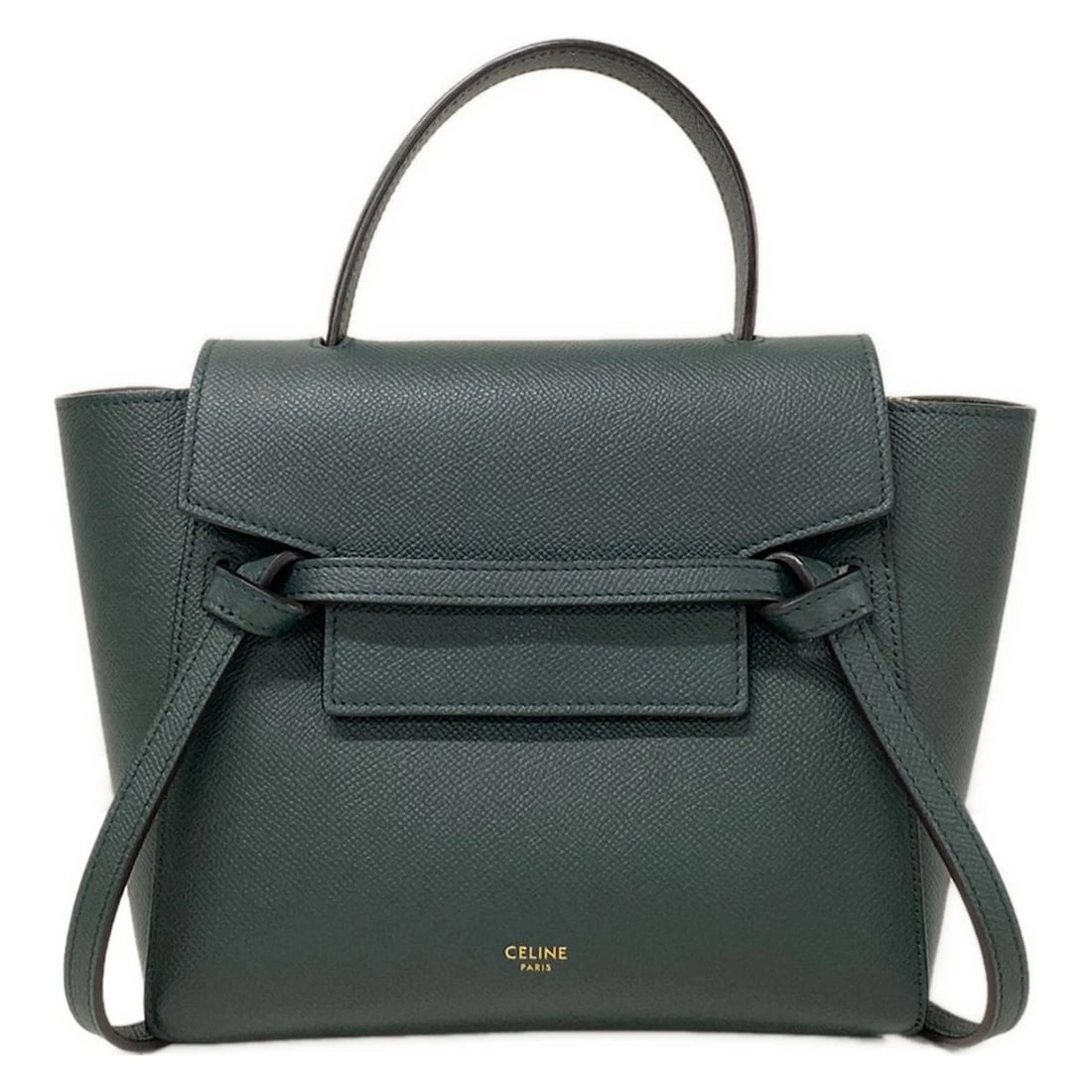 CELINE BELT BAG NANODARK GREEN GRAINED CALFSKIN HANDBAG (1 of 10)