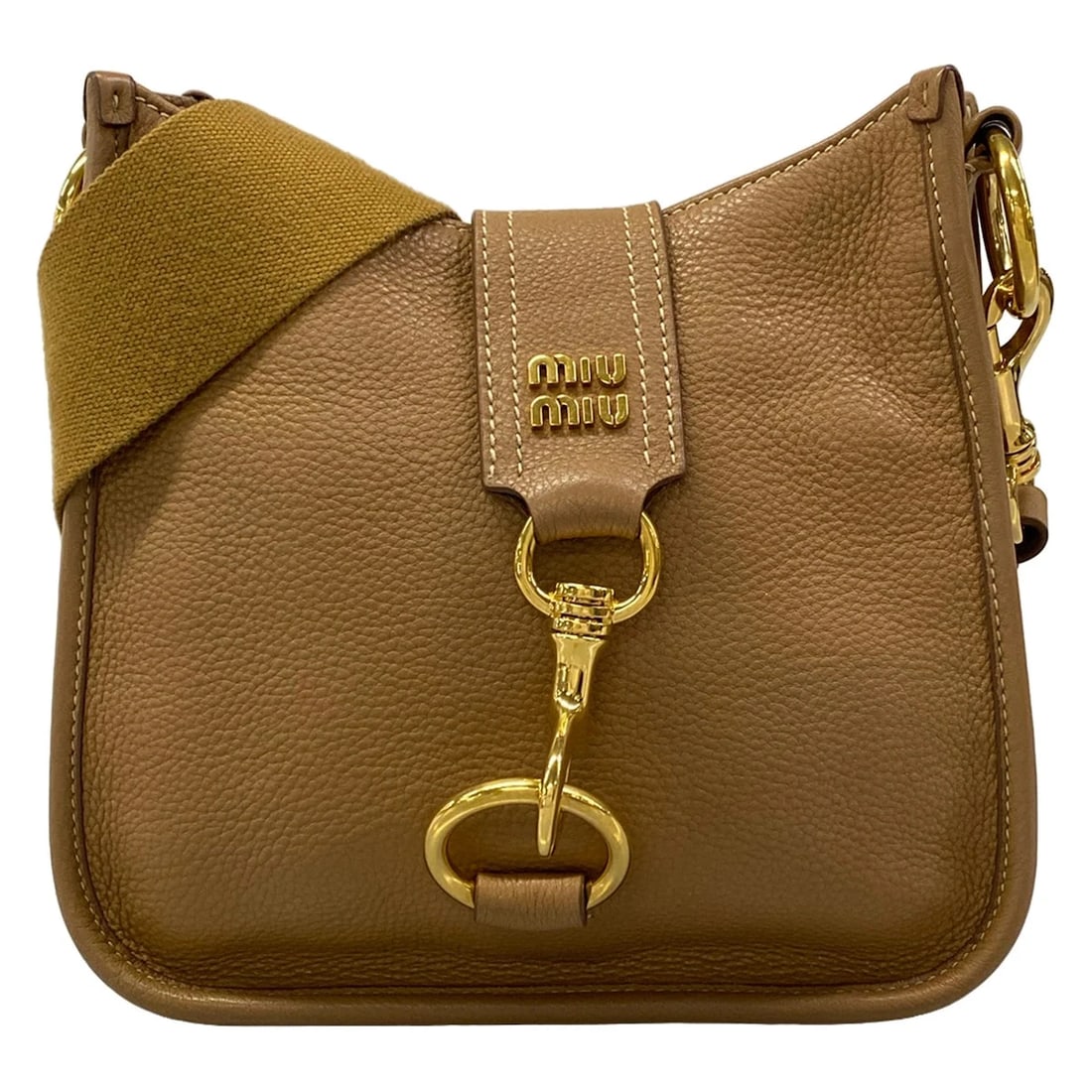 MIUMIU BROWN LEATHER SHOULDER BAG: miumiu Brown Leather Shoulder Bag Brand: miumiu Type/Style: Shoulder Bag Material: Exterior Material Leather Color: Exterior Color Brown Size: Height : 8.46 inch (21.5 cm) Width : 9.25 inch (23.5 cm)