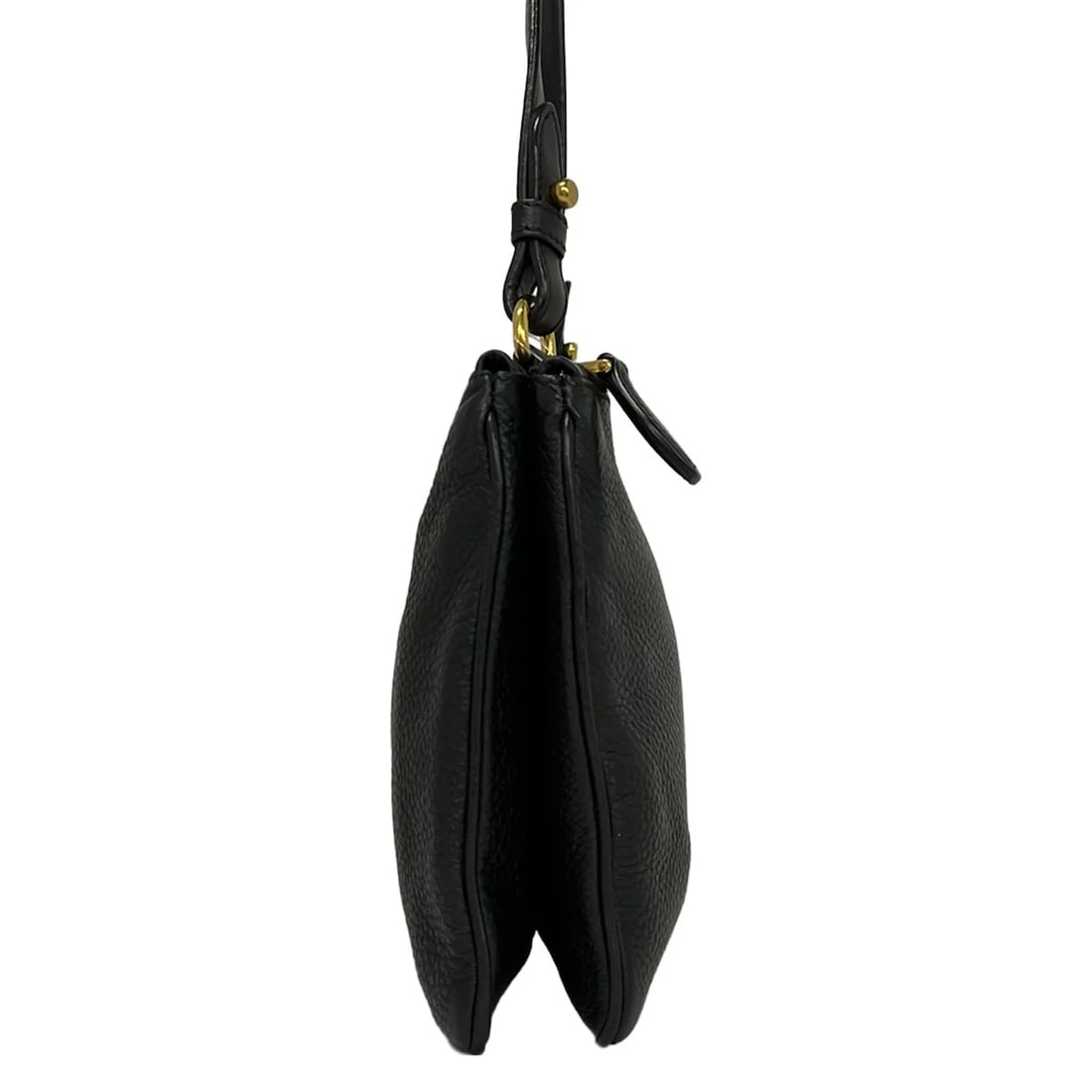 PRADA BLACK LEATHER SHOULDER BAG - 2