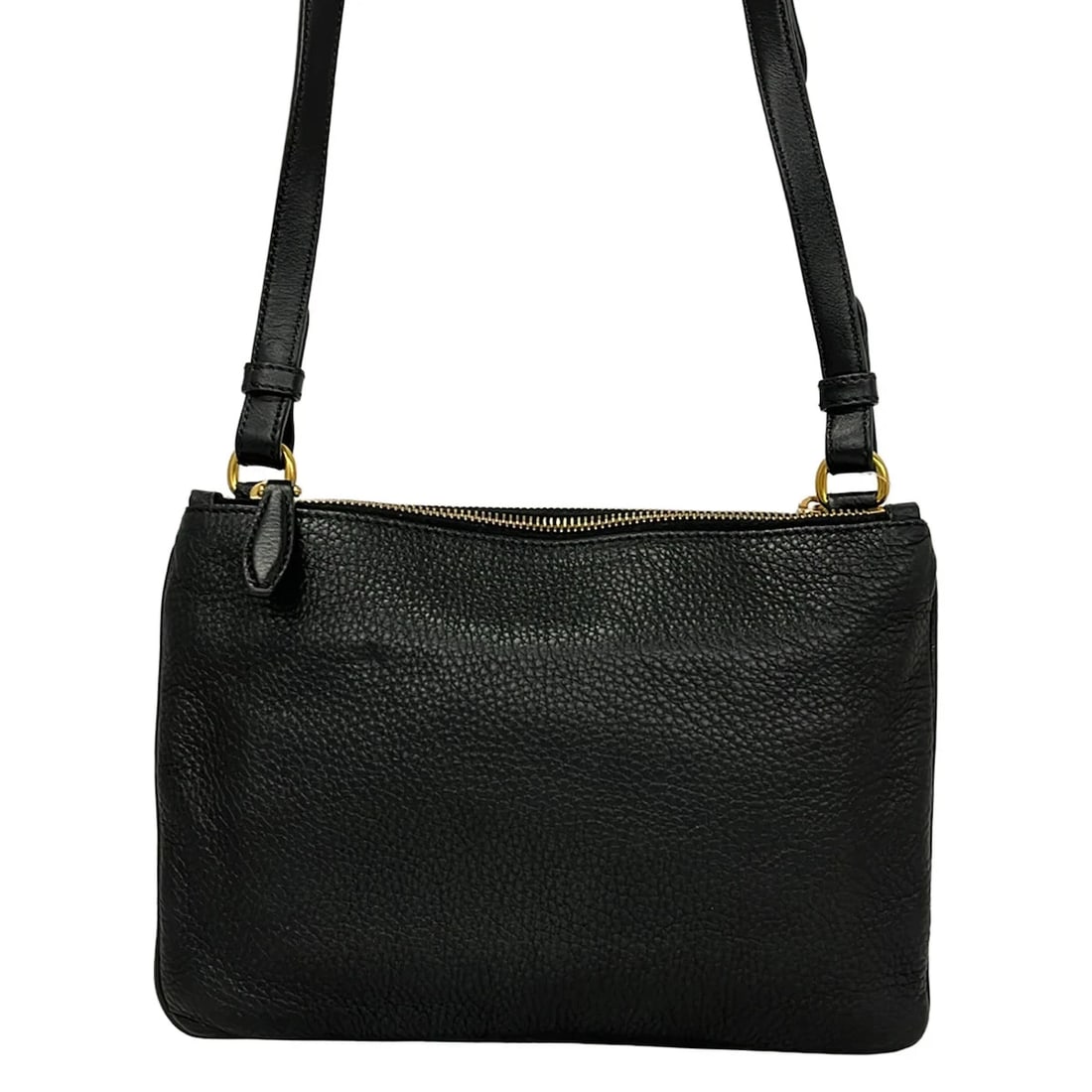 PRADA BLACK LEATHER SHOULDER BAG - 3