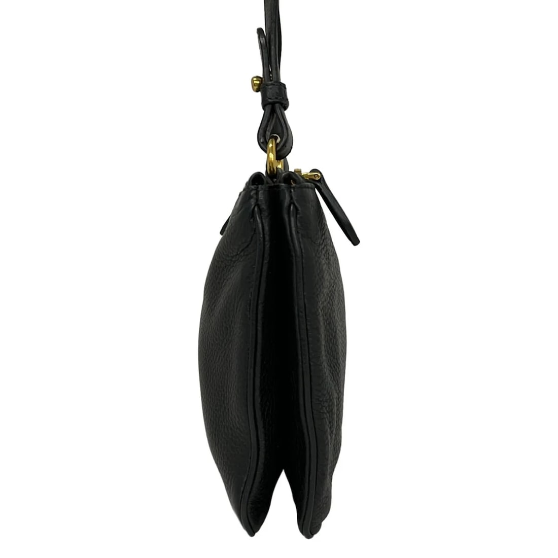 PRADA BLACK LEATHER SHOULDER BAG - 4