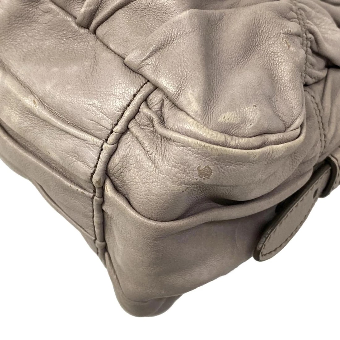 PRADA GRAY LEATHER HANDBAG - 6