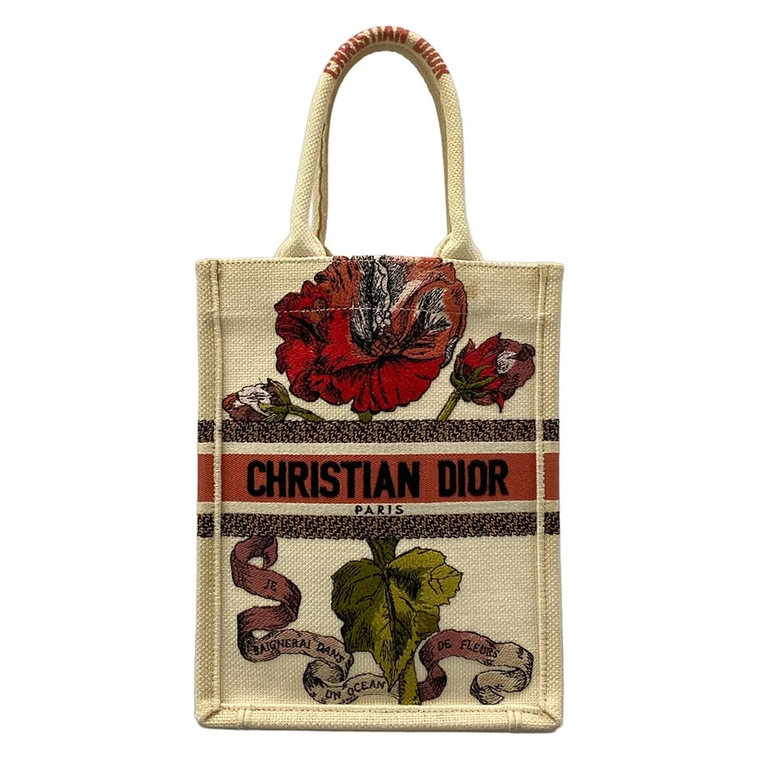DIOR/CHRISTIANDIOR BOOK TOTE VERTICAL BAG: DIOR/ChristianDior Book Tote Vertical Bag Brand: DIOR/ChristianDior Type/Style: Tote Bag Material: Exterior Material Jacquard Color: Exterior Color Cream, Dark Green, Multi Size: Height : 10.04 inch (