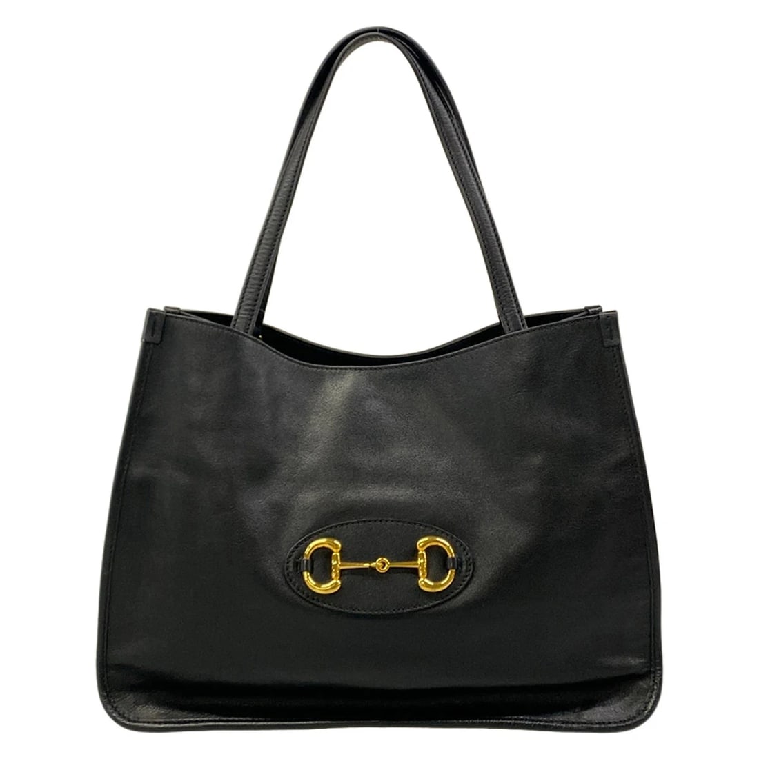 GUCCI HORSEBIT BLACK LEATHERTOTE BAG: GUCCI Horsebit Black LeatherTote Bag Brand: GUCCI Type/Style: Tote Bag Material: Exterior Material Leather Color: Exterior Color Black Size: Height : 10.43 inch (26.5 cm) Width : 14.76 inch (37.5 cm) 