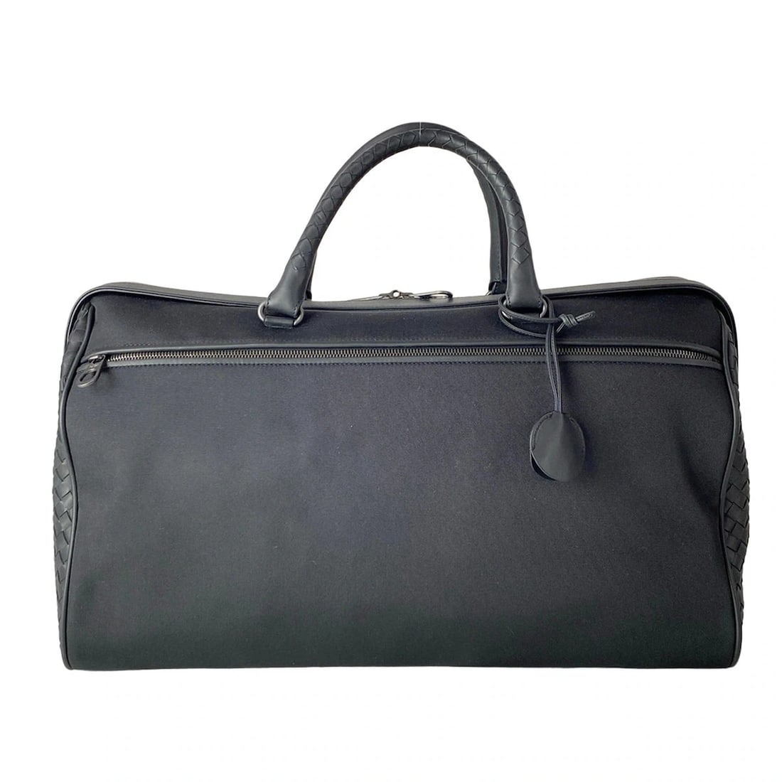BOTTEGA VENETA INTRECCIATOBLACK NYLON LEATHER BOSTON BAG (1 of 10)