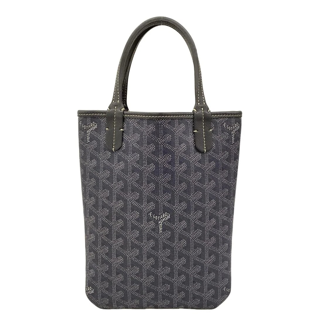 GOYARD POITIERSGRAY COATED CANVAS LEATHER HANDBAG: GOYARD PoitiersGray Coated Canvas Leather Handbag Brand: GOYARD Type/Style: Handbag Material: Exterior Material Coated Canvas, Leather Color: Exterior Color Gray Size: Height : 9.45 inch (24 cm) Width