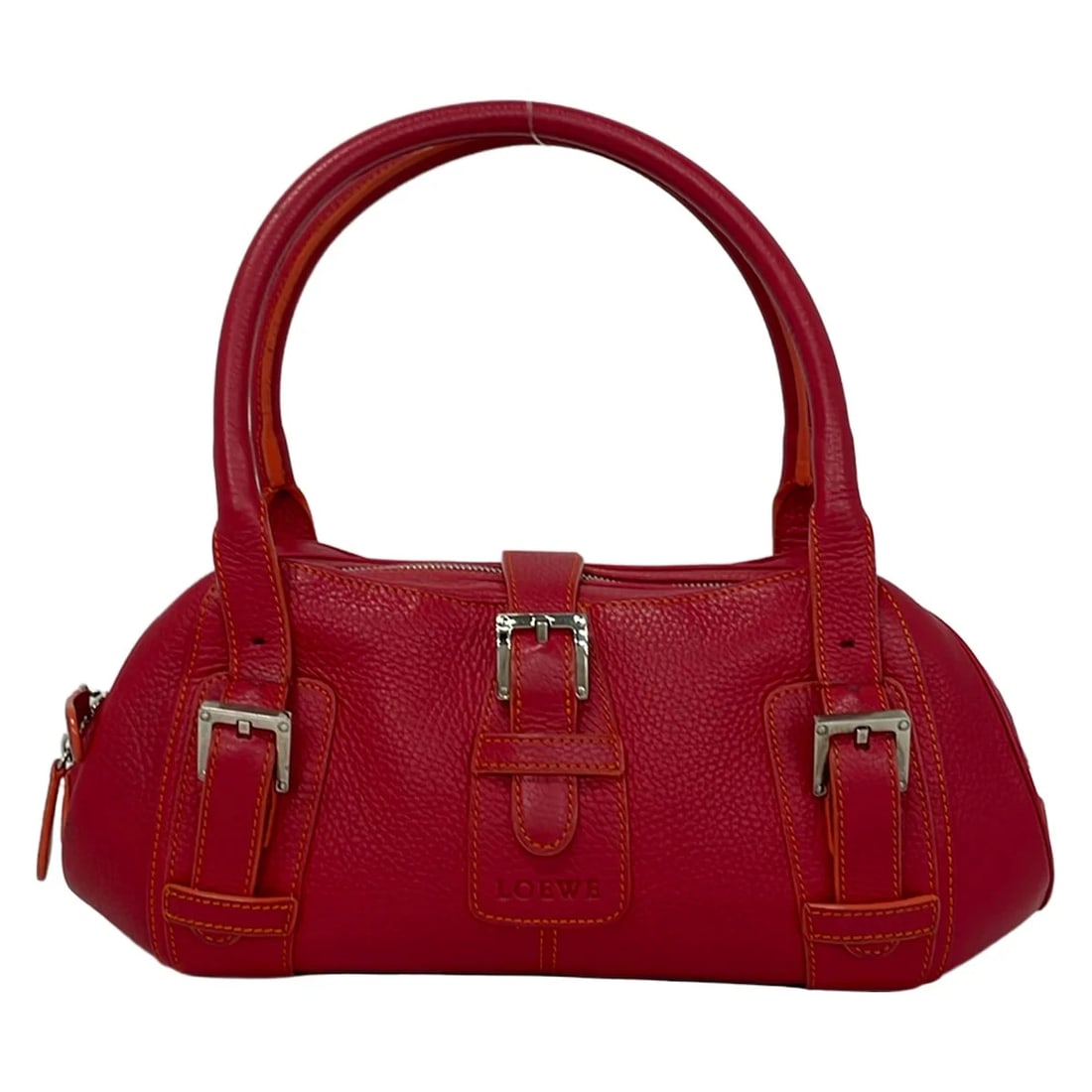 LOEWE SENDA RED LEATHER HANDBAG: LOEWE Senda Red Leather Handbag Brand: LOEWE Type/Style: Handbag Material: Exterior Material Leather Color: Exterior Color Red Size: Height : 5.12 inch" (13 cm) Width : 9.06 inch (23 cm)12.99 inch (33
