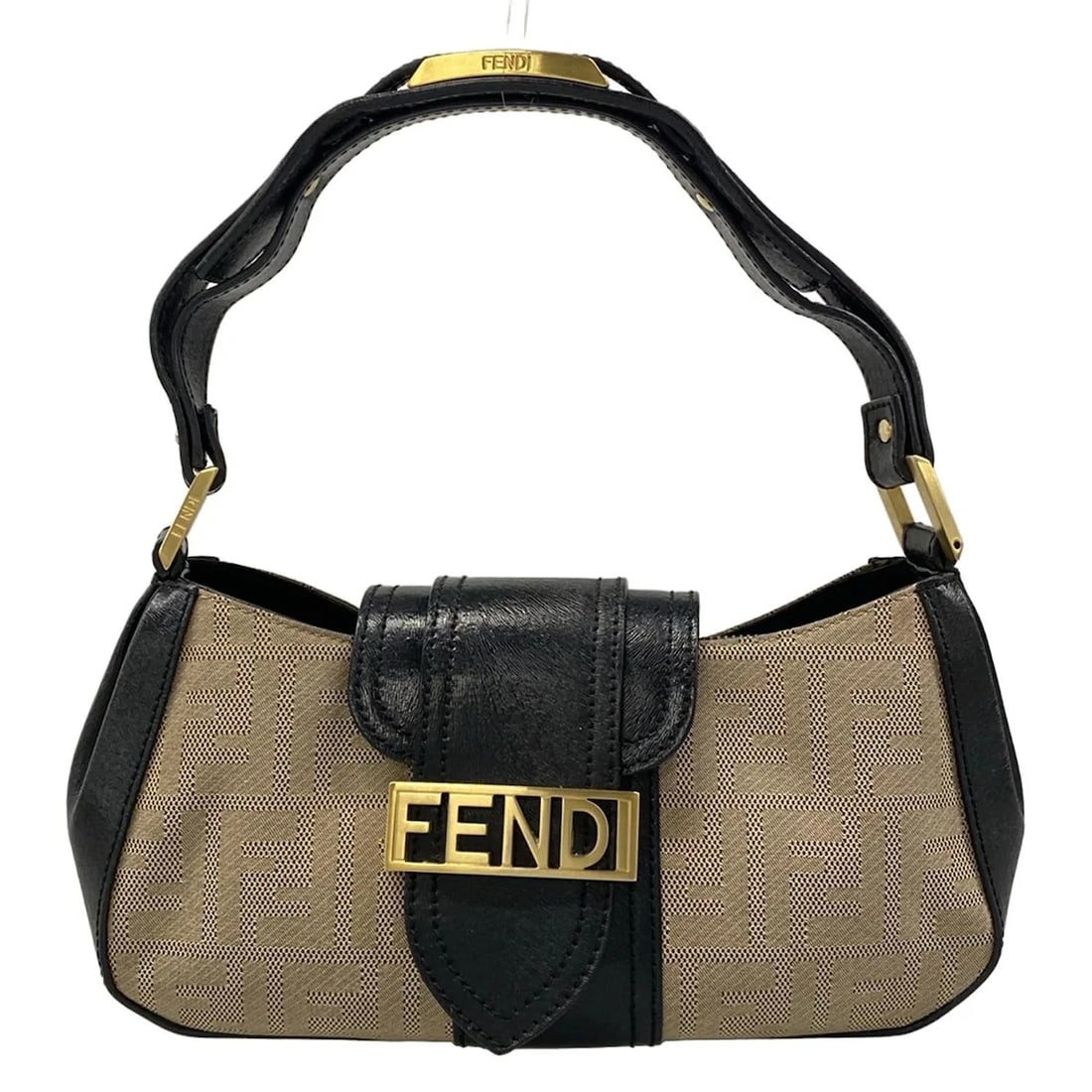 FENDI ZUCCA BEIGE BLACK JACQUARD LEATHER HANDBAG: FENDI Zucca Beige Black Jacquard Leather Handbag Brand: FENDI Type/Style: Handbag Material: Exterior Material Jacquard, Leather Color: Exterior Color Beige, Black Size: Height : 5.71 inch (14.5 cm) Wi