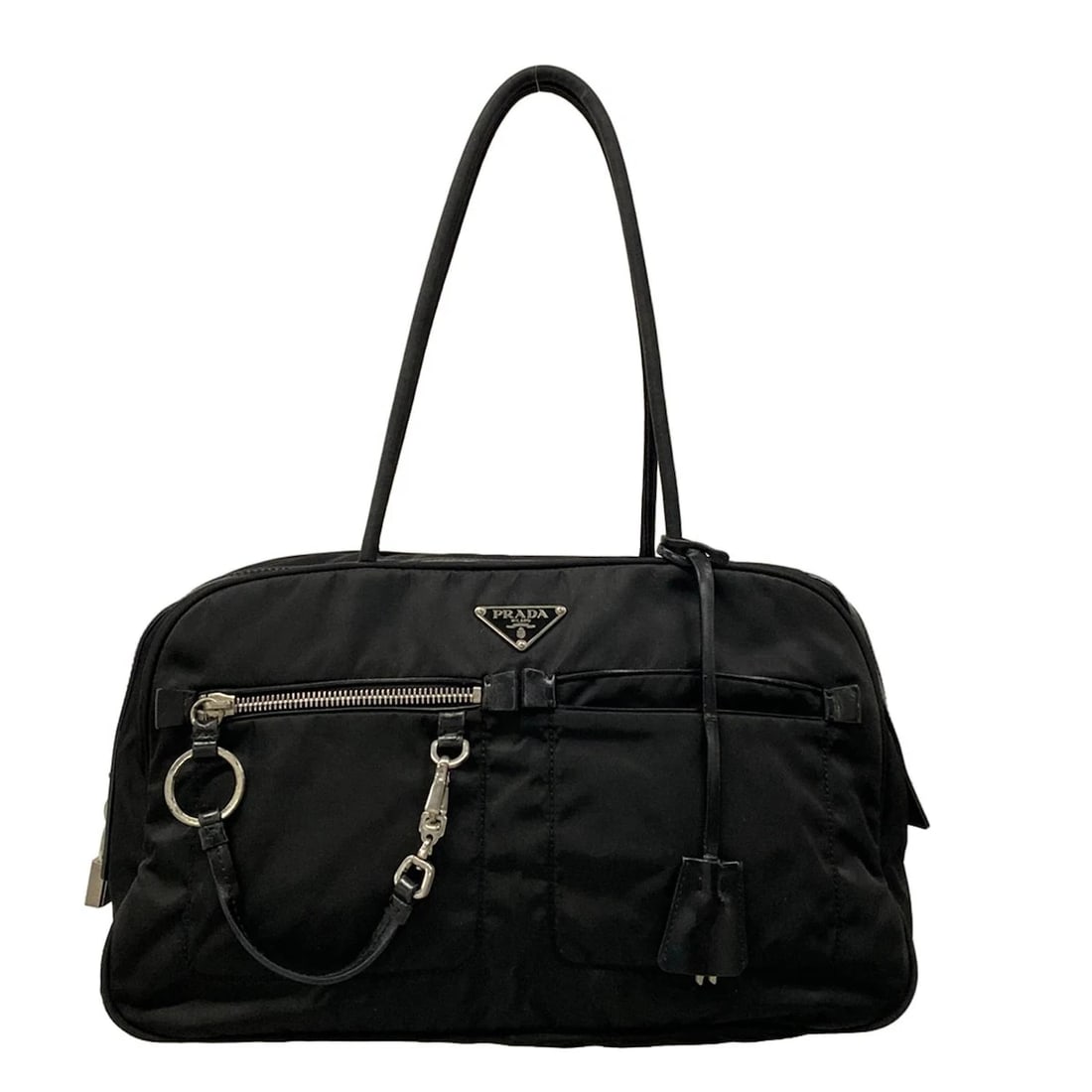 PRADA BLACK NYLON LEATHER SHOULDER BAG (1 of 11)
