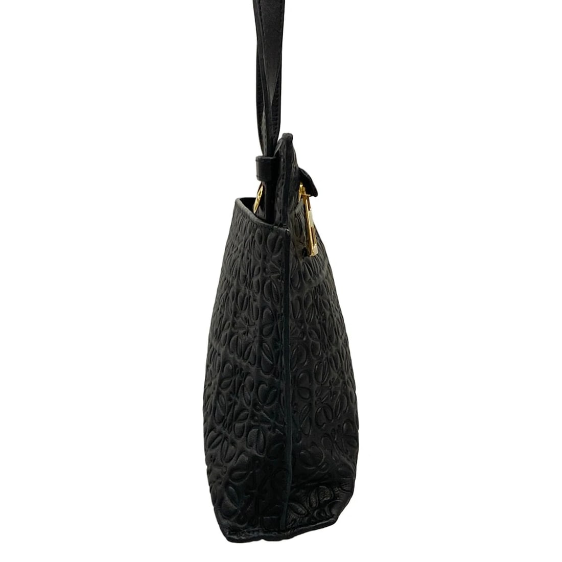 LOEWE REPEAT BLACK LEATHER SHOULDER BAG - 2