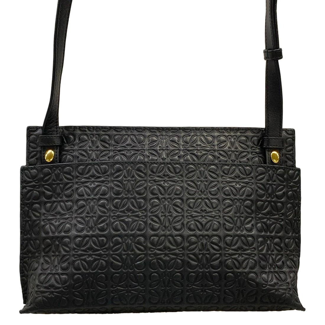 LOEWE REPEAT BLACK LEATHER SHOULDER BAG - 3