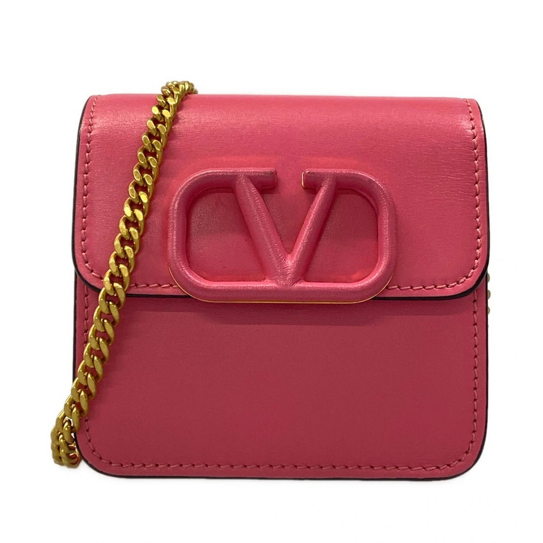 VALENTINOGARAVANI PINK LEATHER SHOULDER BAG: VALENTINOGARAVANI Pink Leather Shoulder Bag Brand: VALENTINOGARAVANI Type/Style: Shoulder Bag Material: Exterior Material Leather Color: Exterior Color Pink Size: Height : 4.13 inch (10.5 cm) Width : 