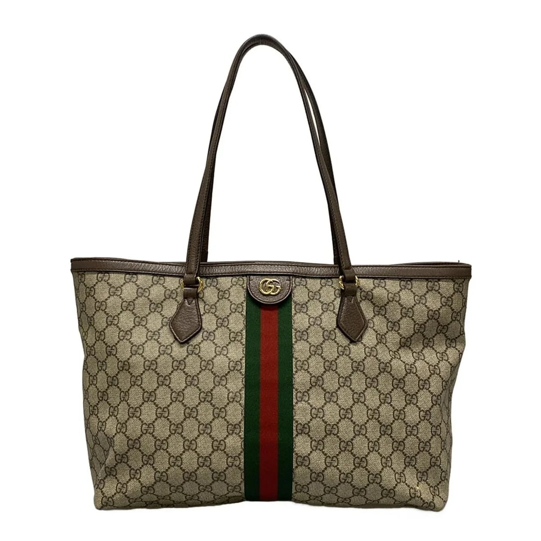 GUCCI OPHIDIA/GG SUPREME LIGHT BROWN GREEN RTOTE BAG: GUCCI Ophidia/GG Supreme Light Brown Green rTote Bag Brand: GUCCI Type/Style: Tote Bag Material: Exterior Material PVC, Leather Color: Exterior Color Light Brown, Green, Red Size: Height : 10.24 inch 