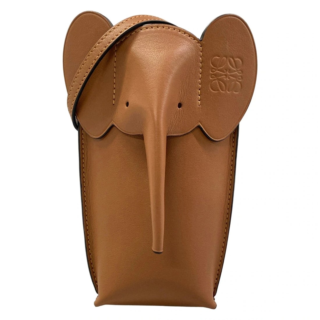 LOEWE ELEPHANT POCKET TAN (BROWN) CLASSIC CALF SHOULDER BAG (1 of 7)