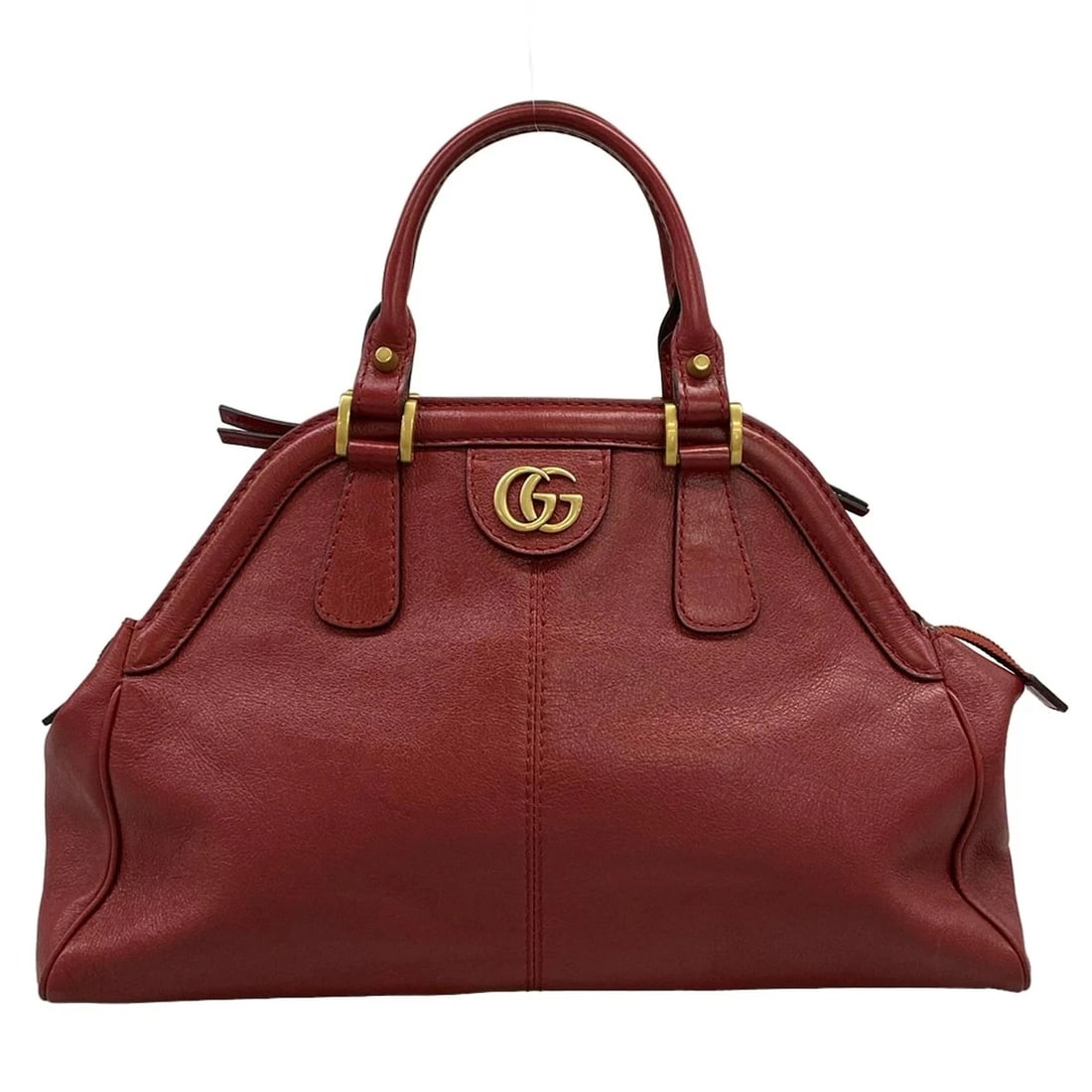 GUCCI LI (BELL) MEDIUM TOP HANDLE TOTE BAG RED LEATHER HANDBAG: GUCCI Li (Bell) Medium Top Handle Tote Bag Red Leather Handbag Brand: GUCCI Type/Style: Handbag Material: Exterior Material Leather Color: Exterior Color Red Size: Height : 10.63 inch (27 cm) Width : 
