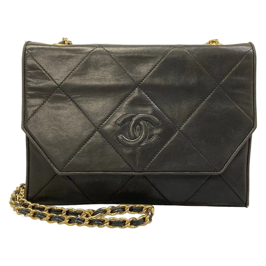 CHANEL MATELASSEBLACK LAMBSKIN SHOULDER BAG: CHANEL MatelasseBlack Lambskin Shoulder Bag Brand: CHANEL Type/Style: Shoulder Bag Material: Exterior Material Lambskin Color: Exterior Color Black Size: Height : 6.5 inch (16.5 cm) Width : 9.06 inch
