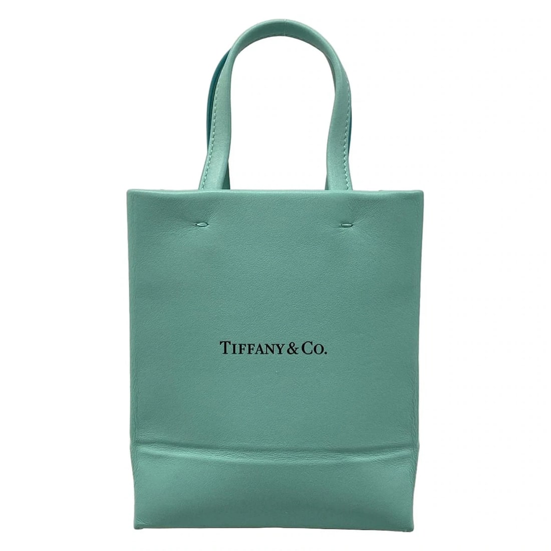 TIFFANY&CO. MINI SHOPPING TOTE TIFFANY BLUE LEATHER TOTE BAG: TIFFANY&Co. Mini Shopping Tote Tiffany Blue Leather Tote Bag Brand: TIFFANY&Co. Type/Style: Tote Bag Material: Exterior Material Leather Color: Exterior Color Tiffany Blue Size: Height : 5.91 inch (15