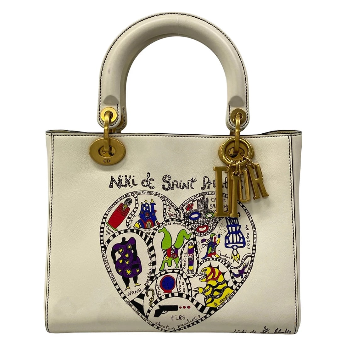 DIOR/CHRISTIAN MEDIUM BAG WHITE MULTI LEATHERHANDBAG: DIOR/Christian Medium Bag White Multi LeatherHandbag Brand: DIOR/ChristianDior Type/Style: Handbag Material: Exterior Material Leather Color: Exterior Color White, Multi Size: Height : 7.67 inch(19.5 
