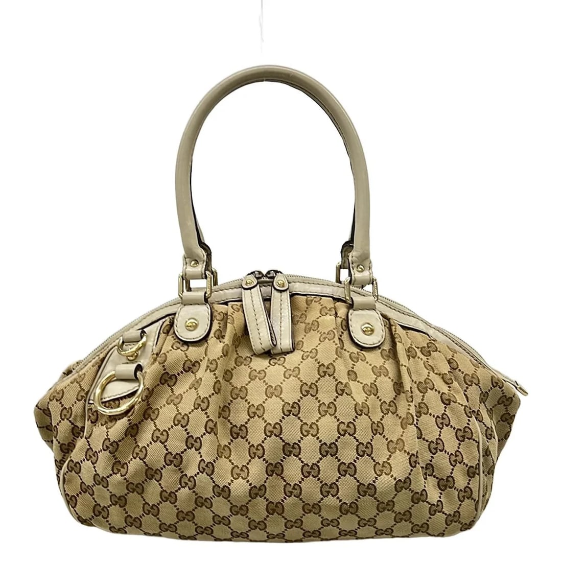 GUCCI GG BEIGE DARK BROWN CREAM JACQUARD LEATHER HANDBAG: GUCCI GG Beige Dark Brown Cream Jacquard Leather Handbag Brand: GUCCI Type/Style: Handbag Material: Exterior Material Jacquard, Leather Color: Exterior Color Beige, Dark Brown, Cream Size: Height : 8.