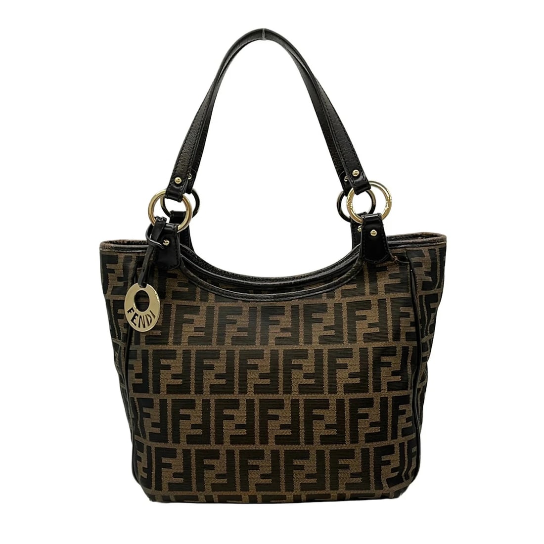 FENDI ZUCCA BEIGE BROWN JACQUARD LEATHER HANDBAG: FENDI Zucca Beige Brown Jacquard Leather Handbag Brand: FENDI Type/Style: Handbag Material: Exterior Material Jacquard, Leather Color: Exterior Color Beige, Brown Size: Height : 9.65 inch (24.5 cm) Wi