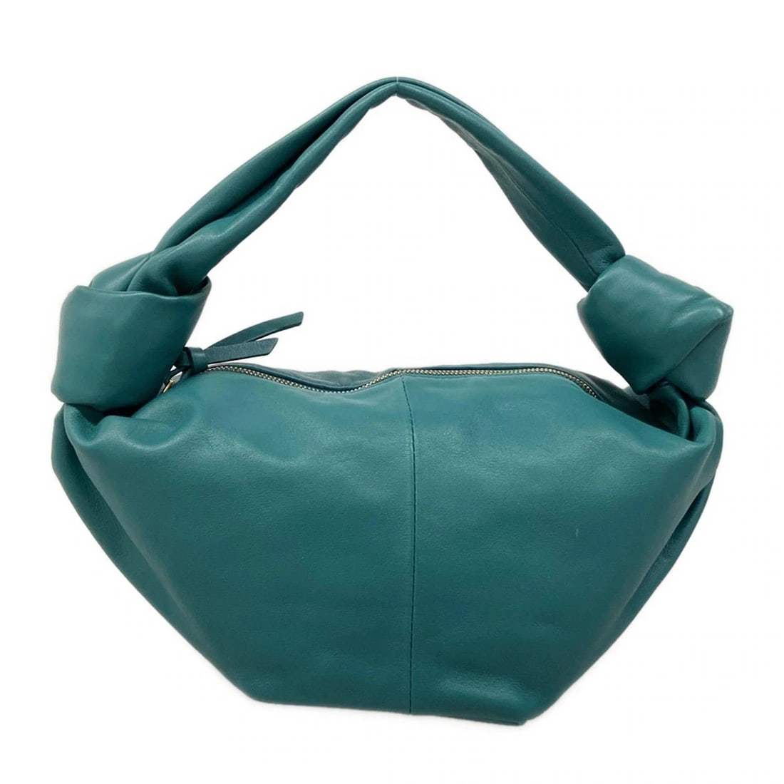 BOTTEGA VENETA DOUBLE KNOTBLUE GREEN LEATHER HANDBAG (1 of 10)