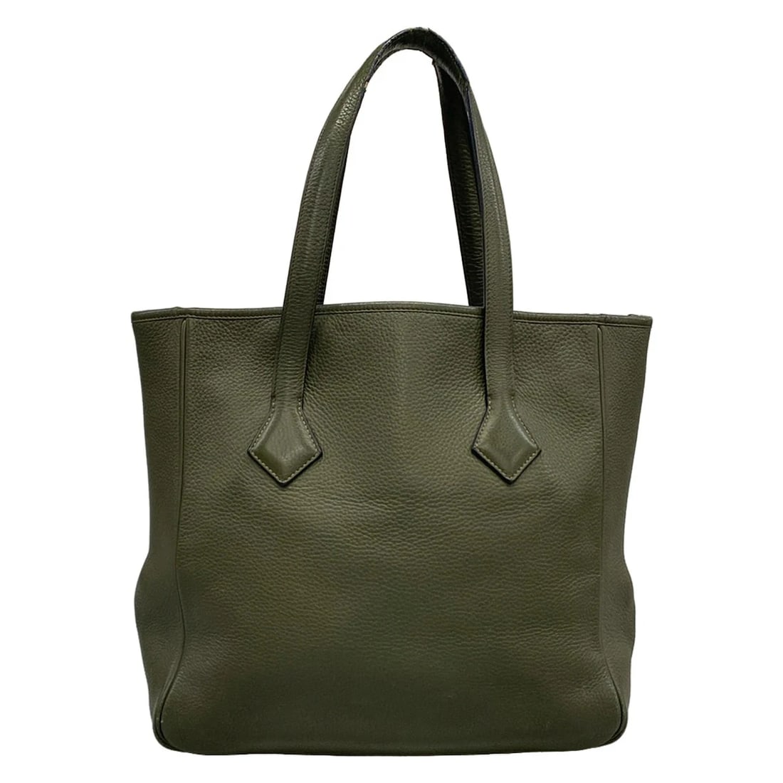 HERMES VICTORIA CABAS 32 KHAKI TAURILLON CLEMENCE UNCLEAR TOTE BAG (1 of 8)