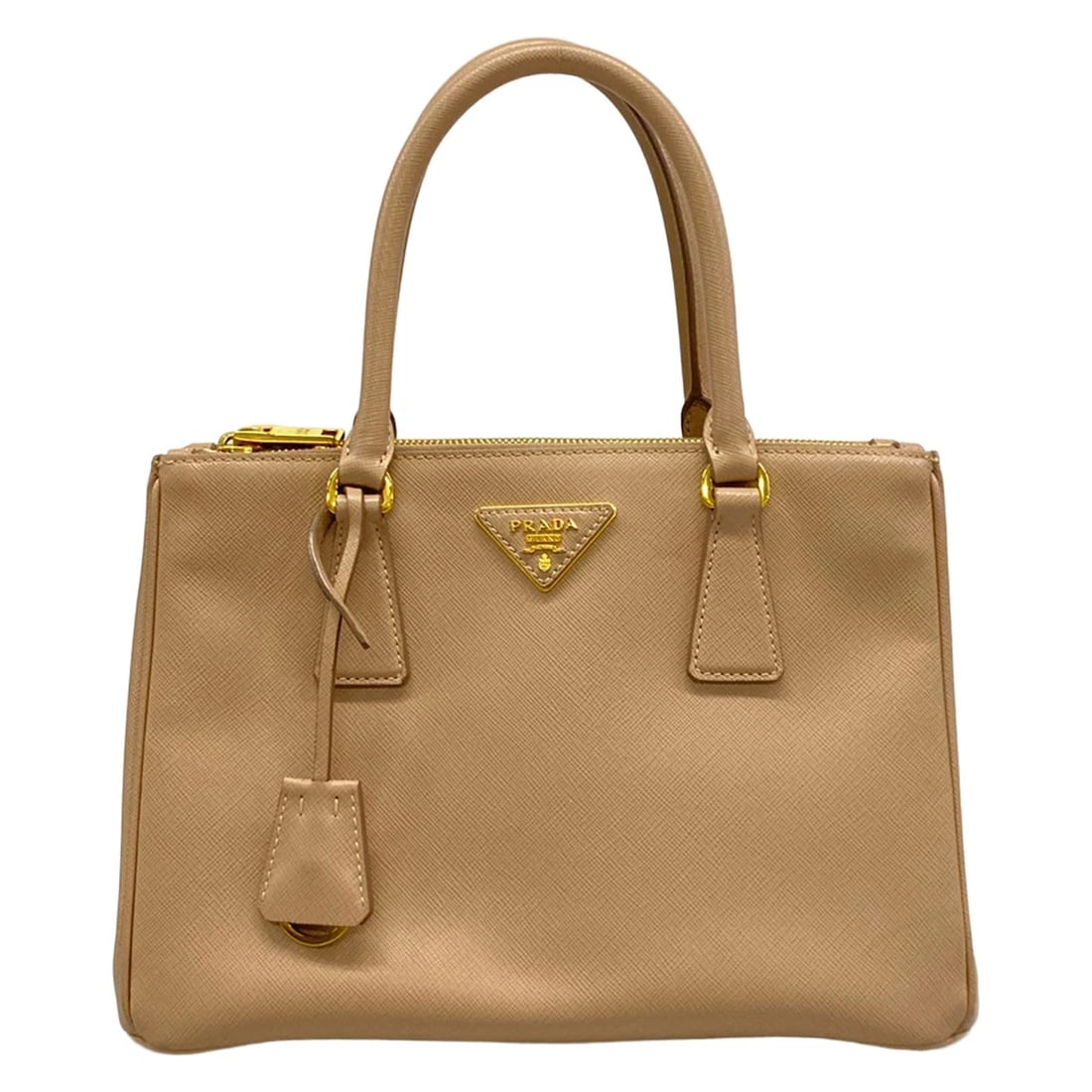 PRADA GALLERIABEIGE GOLD SAFFIANO LEATHER HANDBAG (1 of 10)