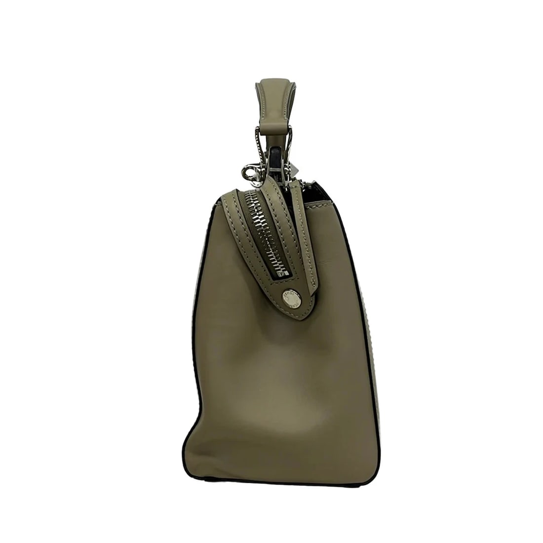 FENDI DOTCOM GRAY BEIGE LEATHERHANDBAG - 2