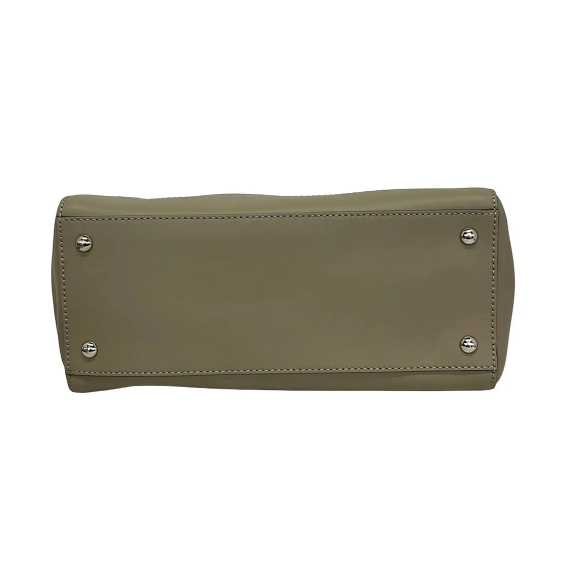 FENDI DOTCOM GRAY BEIGE LEATHERHANDBAG - 5