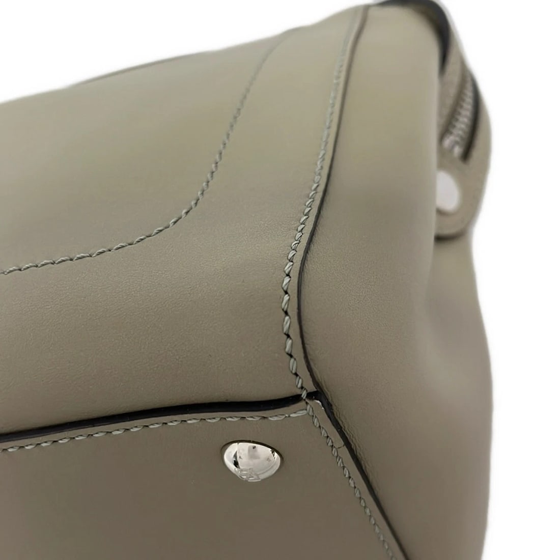 FENDI DOTCOM GRAY BEIGE LEATHERHANDBAG - 6