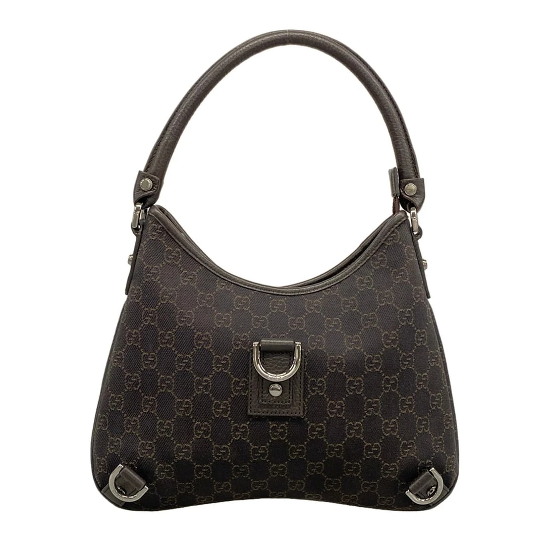 GUCCI ABBEY DARK BROWN BEIGE JACQUARD LEATHER SHOULDER BAG: GUCCI Abbey Dark Brown Beige Jacquard Leather Shoulder Bag Brand: GUCCI Type/Style: Shoulder Bag Material: Exterior Material Jacquard, Leather Color: Exterior Color Dark Brown, Beige Size: Height : 7.