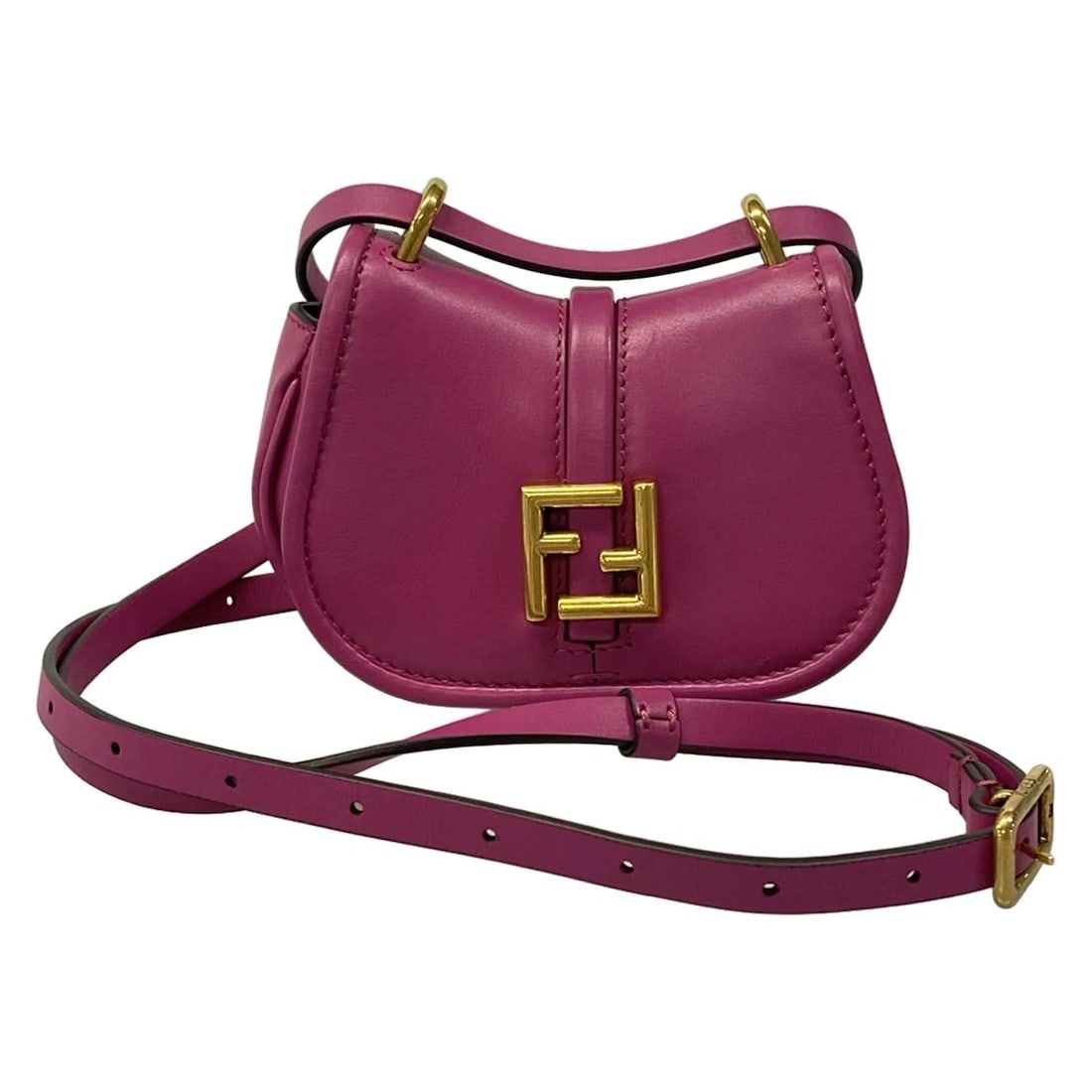 FENDI C MON NANOPURPLE LEATHER SHOULDER BAG: FENDI C mon NanoPurple Leather Shoulder Bag Brand: FENDI Type/Style: Shoulder Bag Material: Exterior Material Leather Color: Exterior Color Purple Size: Height : 4.33 inch (11 cm) Width : 5.31 inch (1