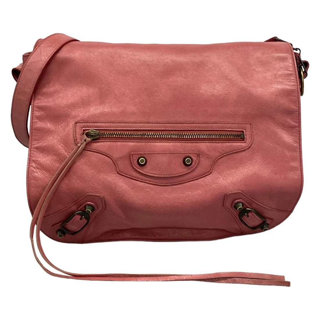 BALENCIAGA THE FOLK PINK LEATHER SHOULDER BAG (1 of 10)