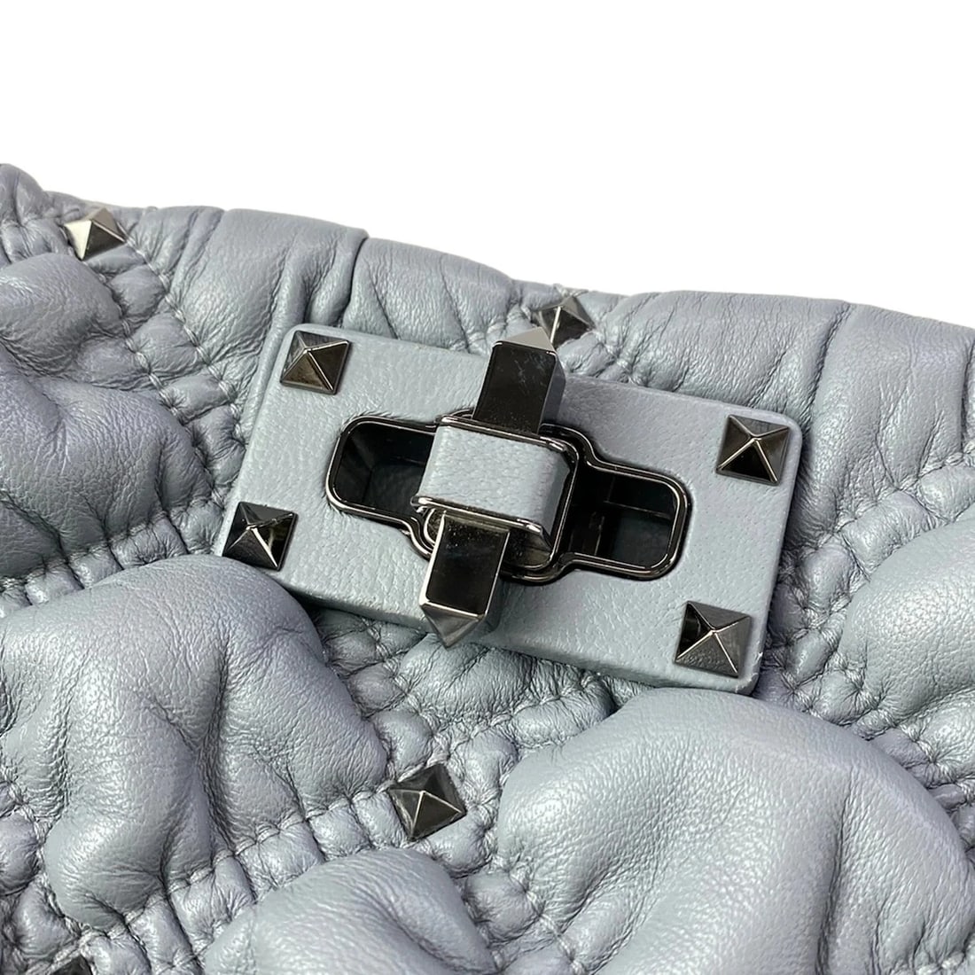 VALENTINOGARAVANI ROCKSTUD SPIKEBLUE GRAY E SHOULDER BAG - 10