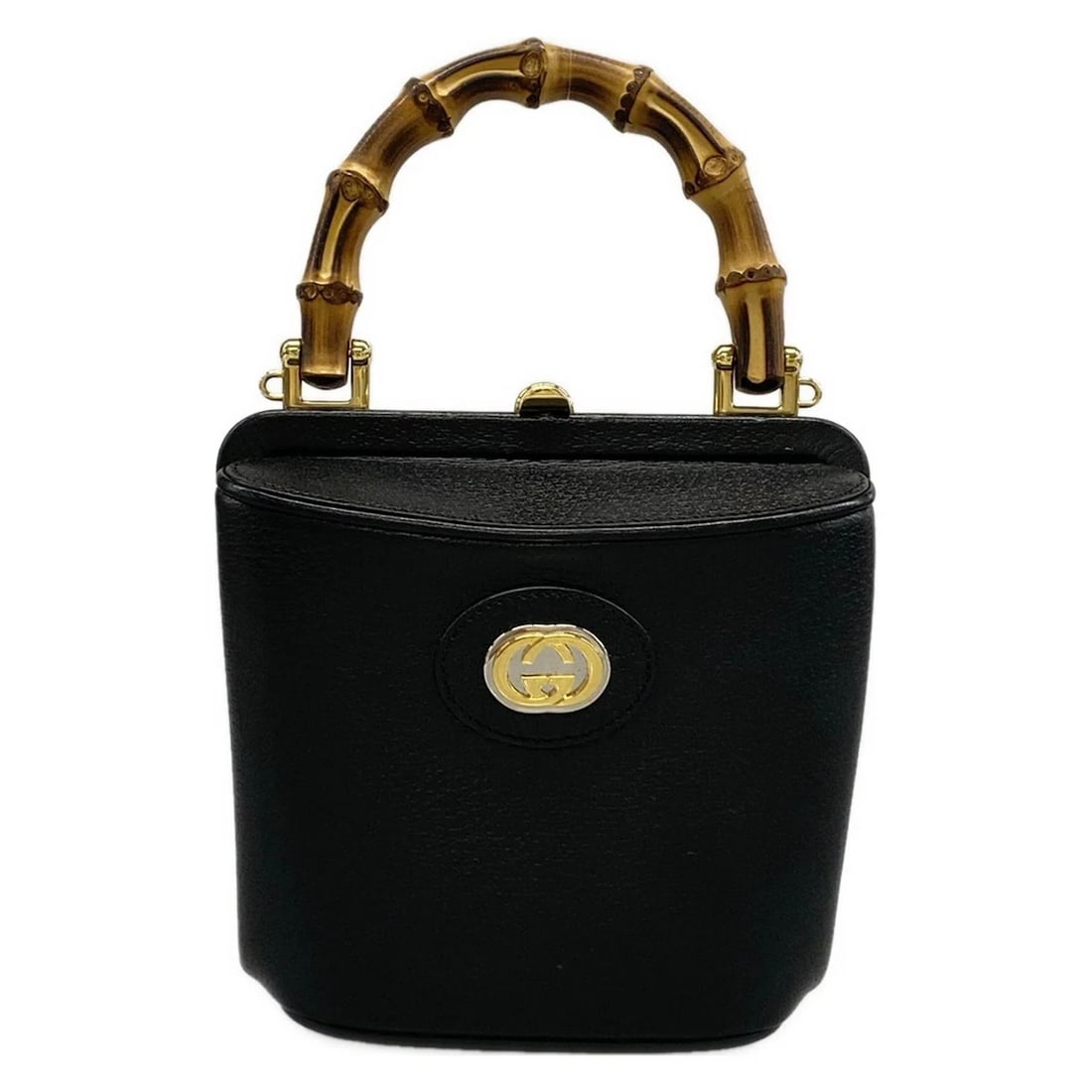 GUCCI MINI BAMBOO BUCKET BAG BLACK HANDBAG: GUCCI Mini Bamboo Bucket Bag Black Handbag Brand: GUCCI Type/Style: Handbag Material: Exterior Material Leather, Wood Color: Exterior Color Black, Brown Size: Height : 5.91 inch (15 cm) Width : 5.12 i