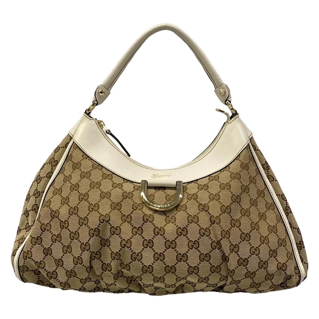 GUCCI DARK BROWN BEIGE CREAM JACQUARD LEATHER HANDBAG: GUCCI Dark Brown Beige Cream Jacquard Leather Handbag Brand: GUCCI Type/Style: Handbag Material: Exterior Material Jacquard, Leather Color: Exterior Color Dark Brown, Beige, Cream Size: Height : 9.84