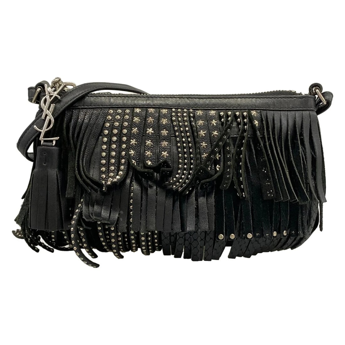 SAINT LAURENT PARIS BLACK LEATHER SHOULDER BAG: SAINT LAURENT PARIS Black Leather Shoulder Bag Brand: SAINT LAURENT PARIS Type/Style: Shoulder Bag Material: Exterior Material Leather Color: Exterior Color Black Size: Height : 4.33 inch (11 cm) Widt