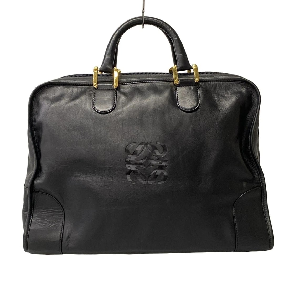 LOEWE AMAZONA BLACK LEATHER HANDBAG: LOEWE Amazona Black Leather Handbag Brand: LOEWE Type/Style: Handbag Material: Exterior Material Leather Color: Exterior Color Black Size: Height : 11.02 inch (28 cm) Width : 15.55 inch (39.5 cm)