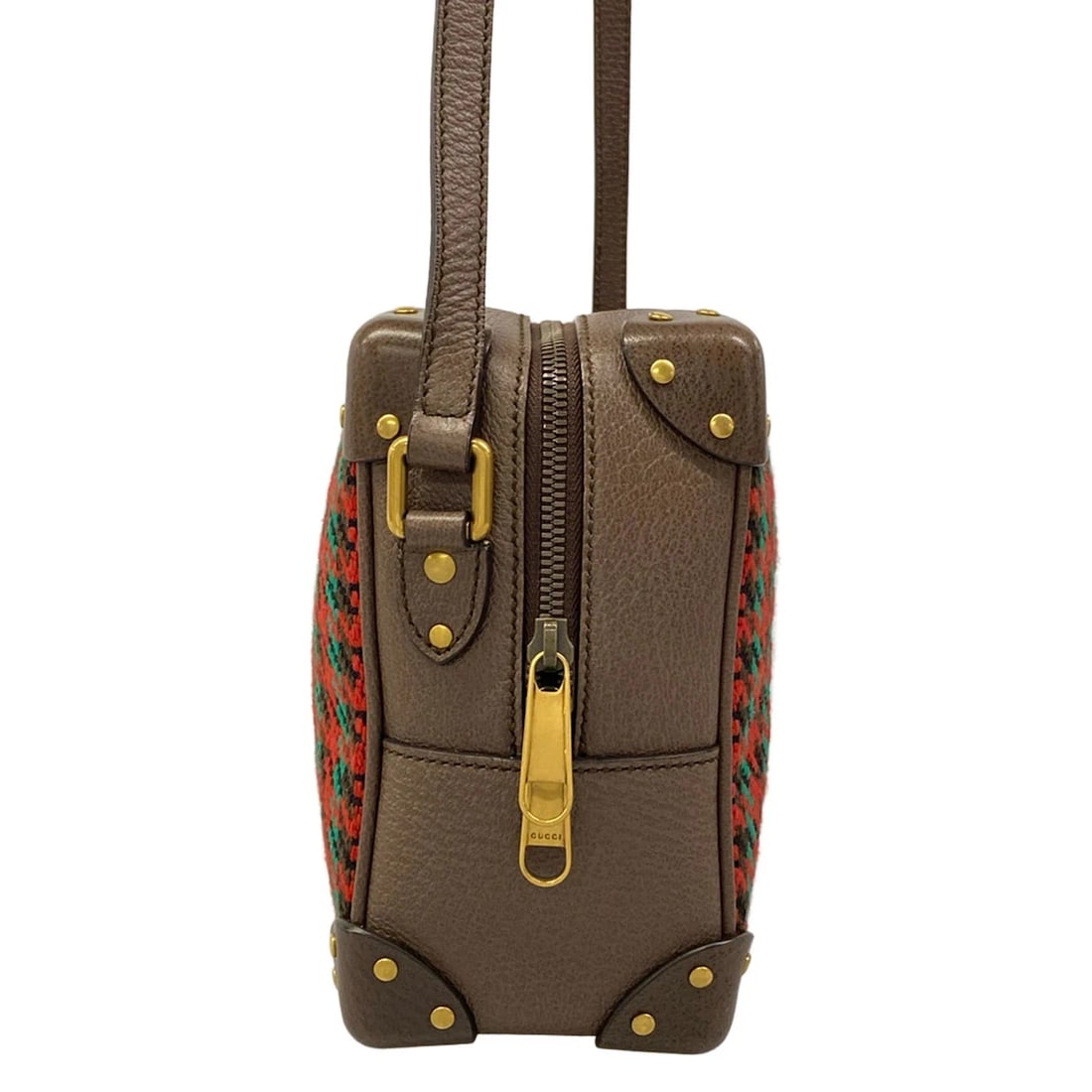 GUCCI INTERLOCKING RED DARK BROWN SHOULDER BAG - 2