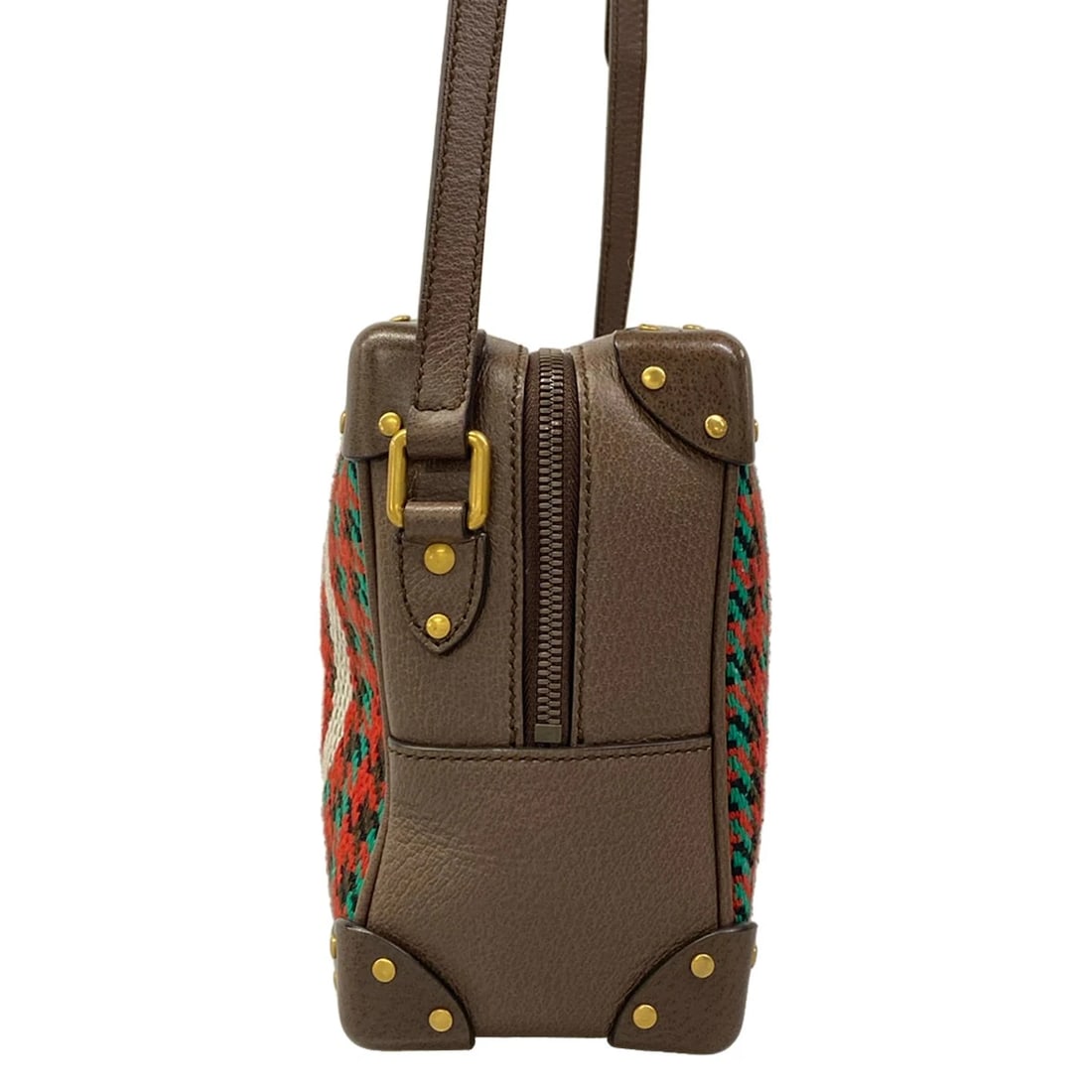 GUCCI INTERLOCKING RED DARK BROWN SHOULDER BAG - 4