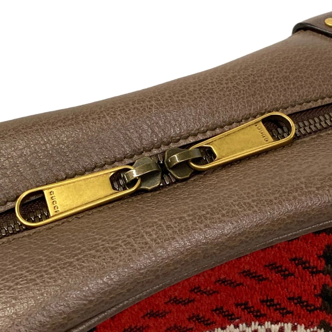 GUCCI INTERLOCKING RED DARK BROWN SHOULDER BAG - 9