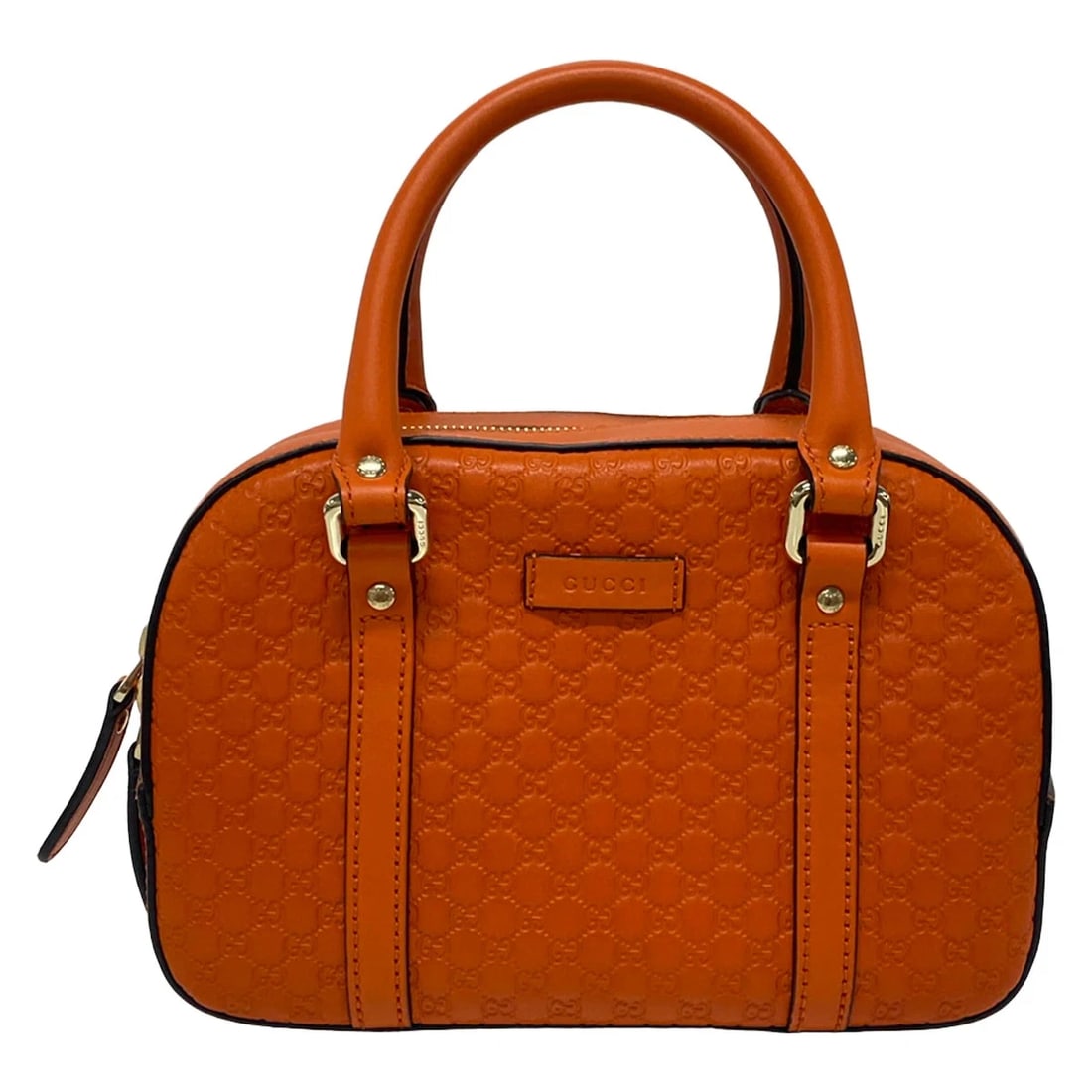 GUCCI MICRO GUCCISSIMA ORANGE LEATHER HANDBAG: GUCCI Micro Guccissima Orange Leather Handbag Brand: GUCCI Type/Style: Handbag Material: Exterior Material Leather Color: Exterior Color Orange Size: Height : 5.91 inch (15 cm) Width : 8.86 inch (22.5