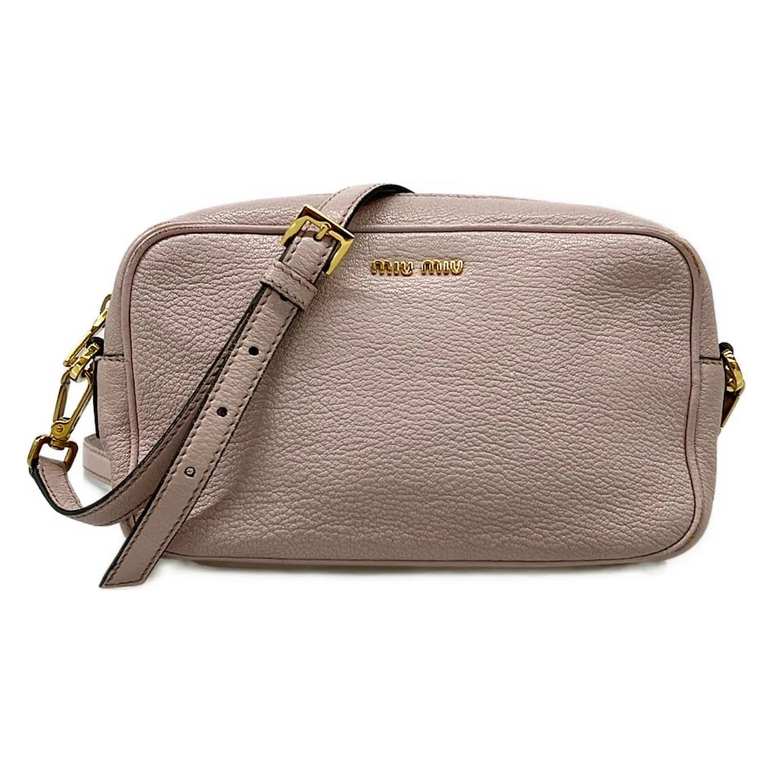 MIUMIU PINK BEIGE LEATHER SHOULDER BAG (1 of 11)