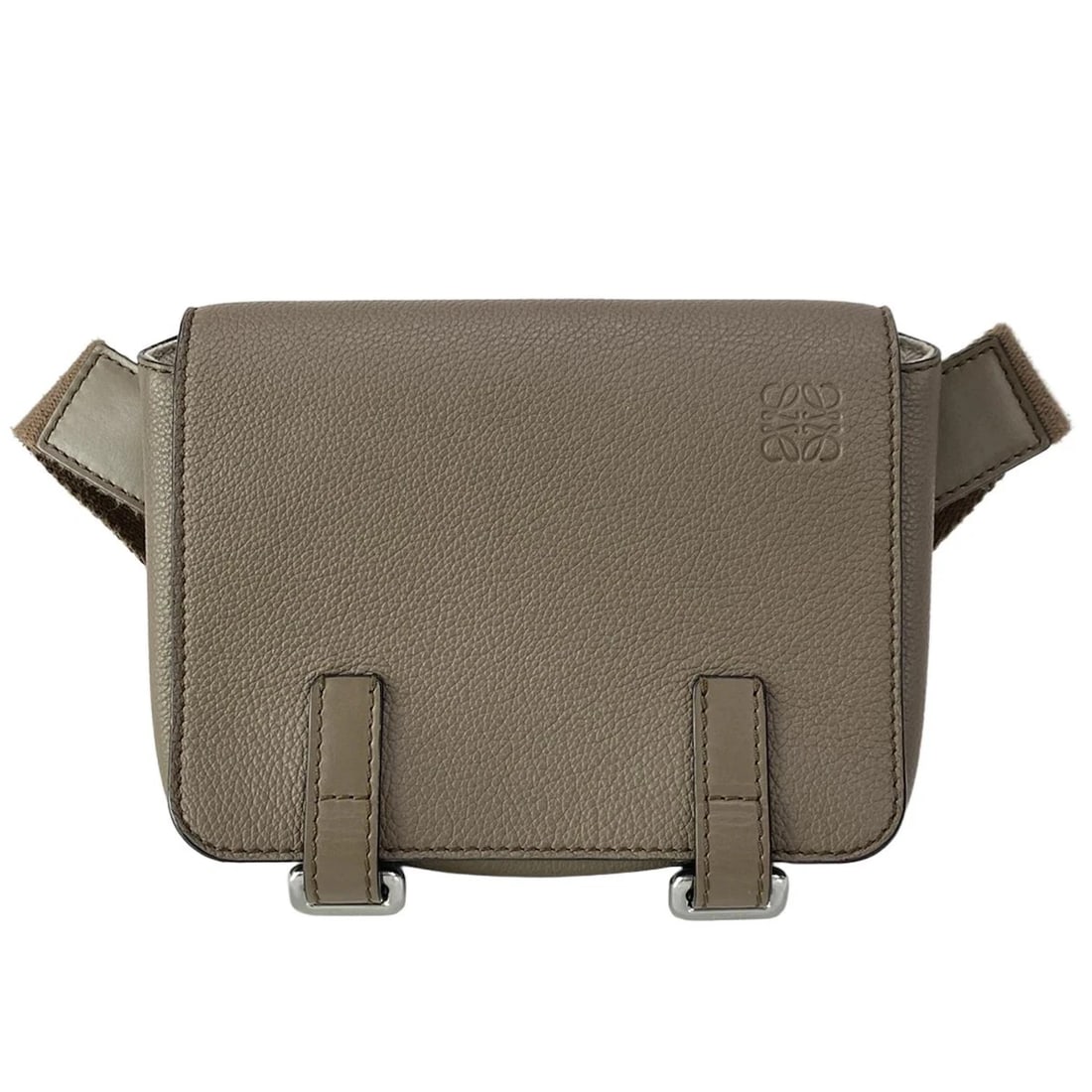 LOEWE MILITARY MESSENGER BAG DARK BROWN LEATHER BUM BAG (1 of 10)