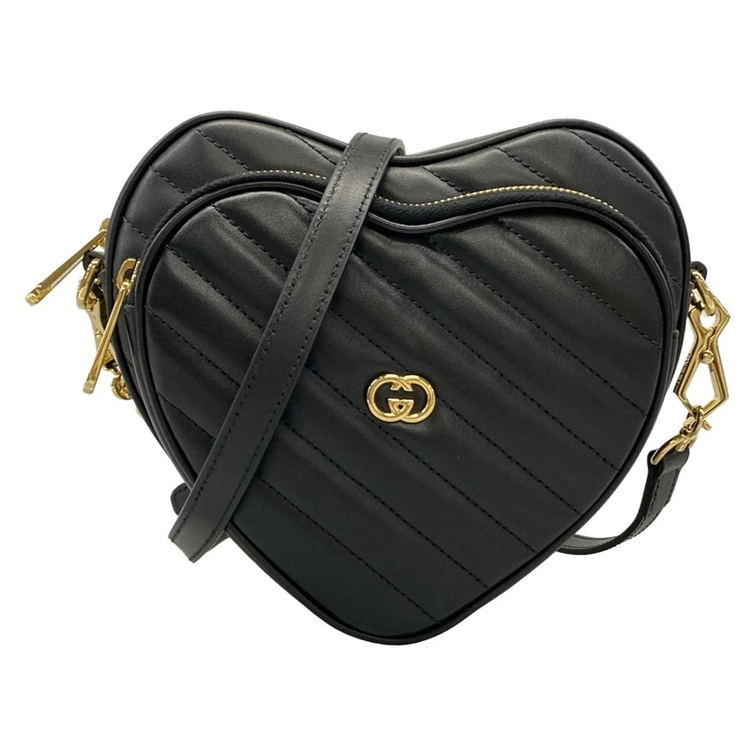 GUCCI INTERLOCKING G MINI HEART SHOULDER BAG (1 of 10)