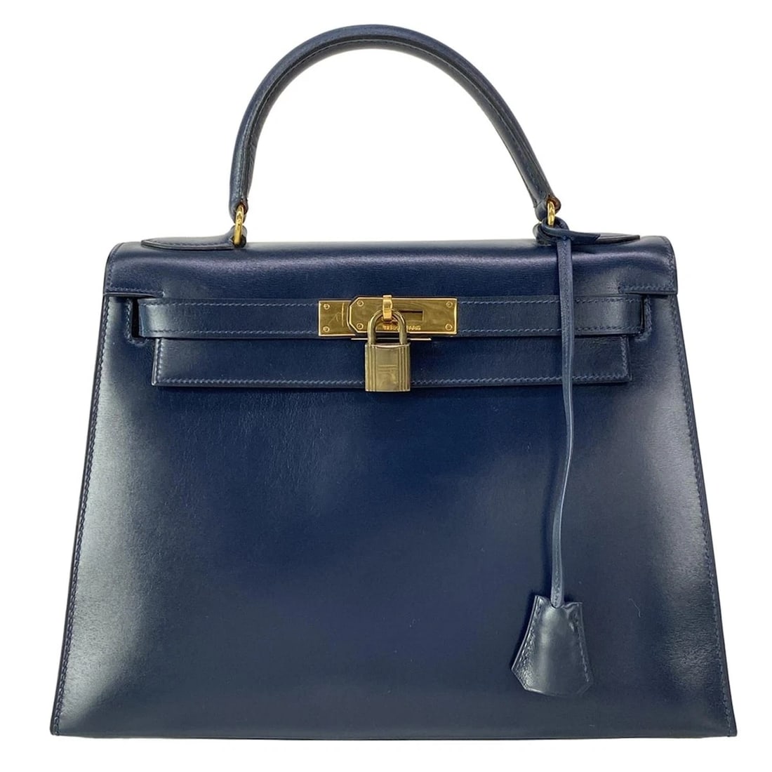 HERMES KELLY 28BLUE INDIGO BOX CALF CIRCLE G HANDBAG: HERMES Kelly 28Blue Indigo Box Calf Circle G Handbag Brand: HERMES Type/Style: Handbag Material: Exterior Material Box Calf Color: Exterior Color Blue Indigo Size: Height : 8.66 inch (22 cm) Width : 1