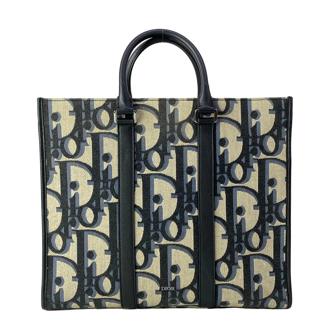 DIOR/CHRISTIANDIOR EAST WEST TOTE BAG BLACK: DIOR/ChristianDior East West Tote Bag Black Brand: DIOR/ChristianDior Type/Style: Tote Bag Material: Exterior Material Maxi Dior Oblique Jacquard, Leather Color: Exterior Color Black, Cream, Navy Size