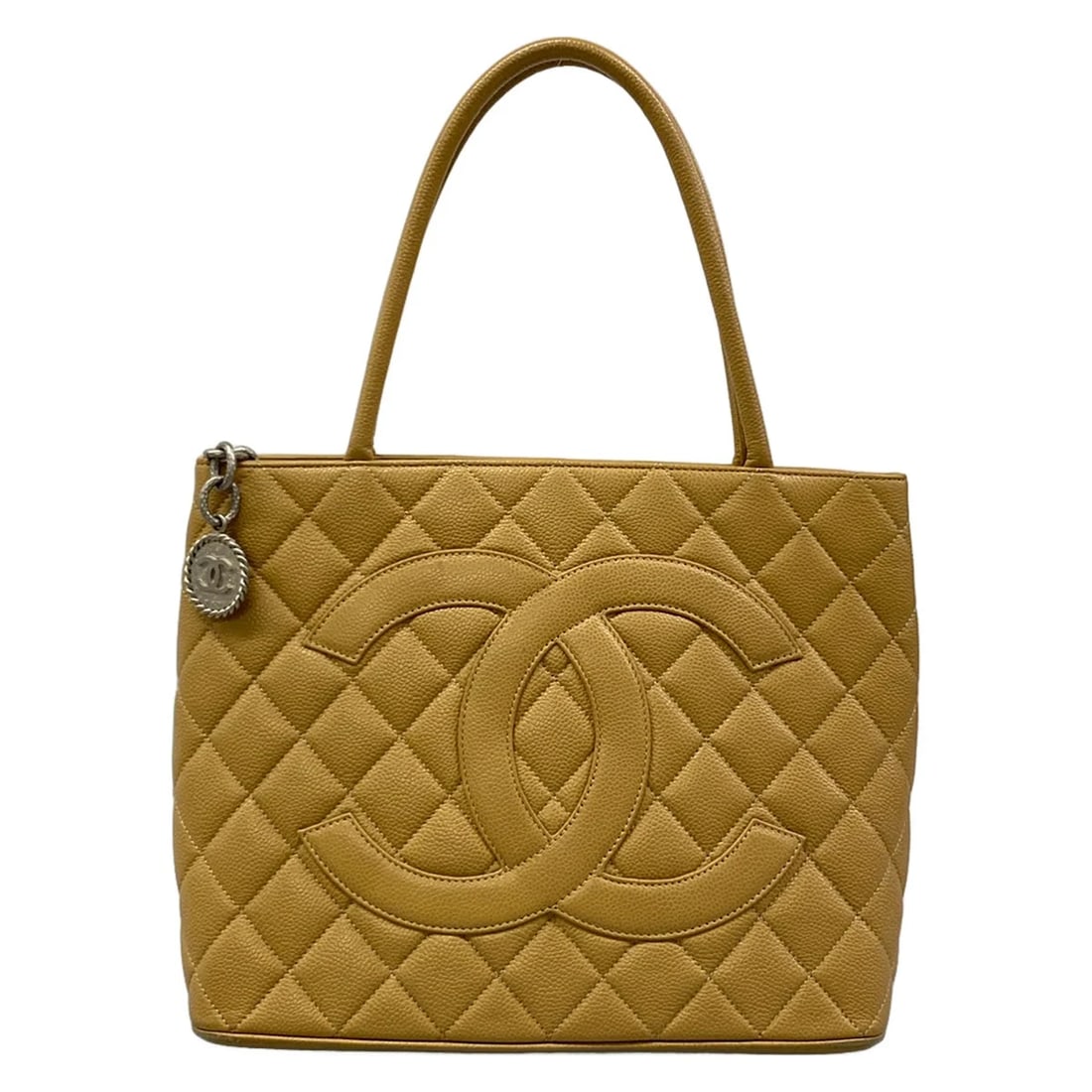 CHANEL CAVIAR MEDALLION TOTE BEIGE CALFSKIN TOTE BAG (1 of 9)